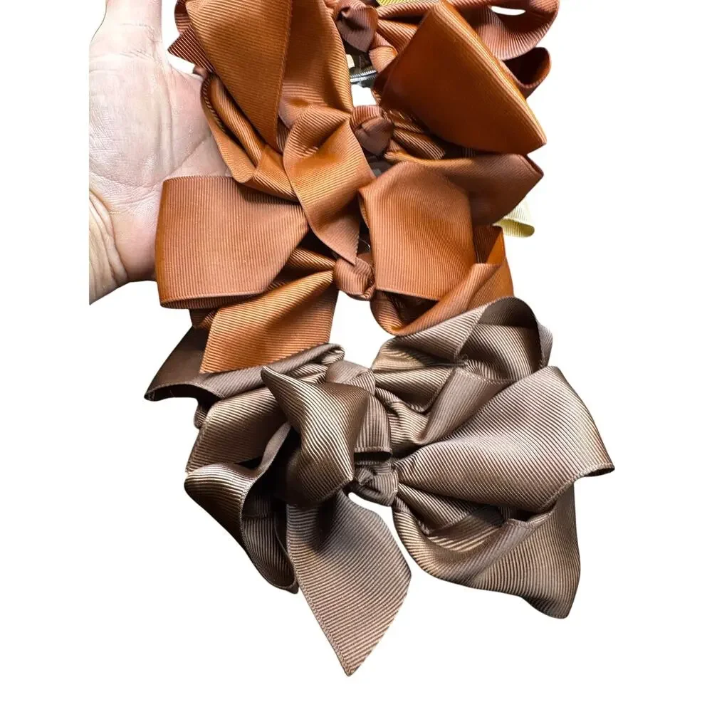 NWT Set of 12 Neutral Colored Claw Hair Bows(5ish Inches Each)
